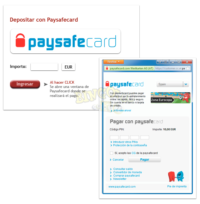 Ingreso con Paysafecard