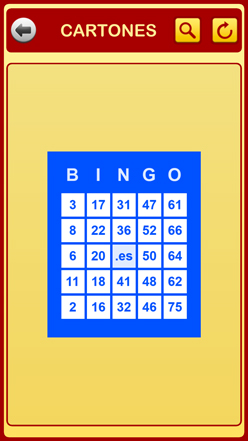 Cartones de bingo de 75 bolas