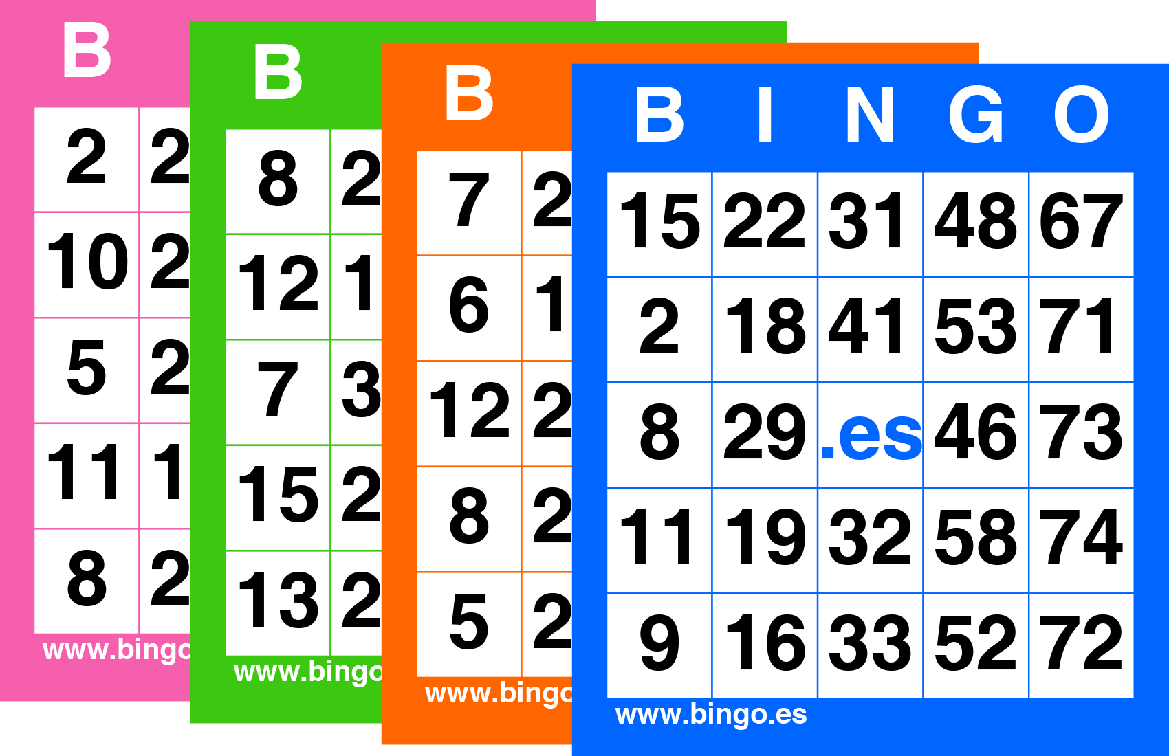 Cartones Bingo 75 bolas