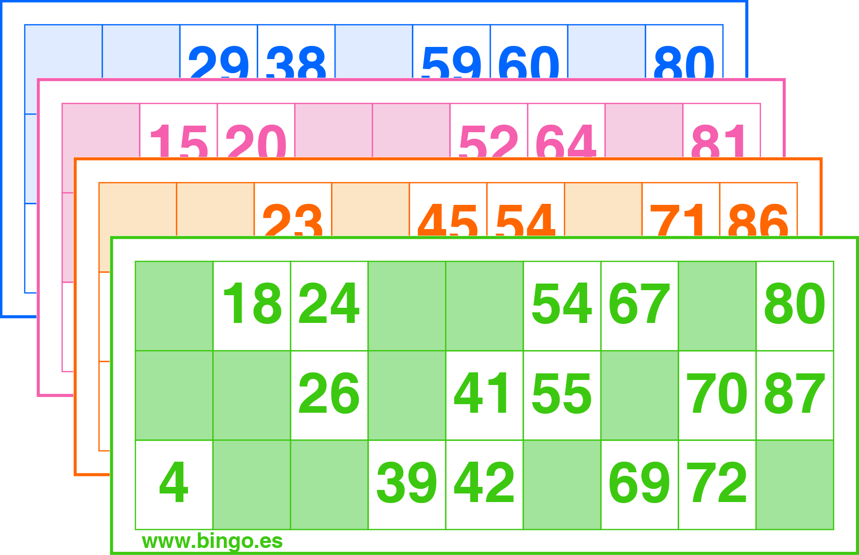 Cartones Para El Bingo Imprimir Cartones de Bingo Gratis en PDF