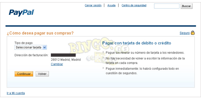 Asociar cuenta PayPal a tarjeta