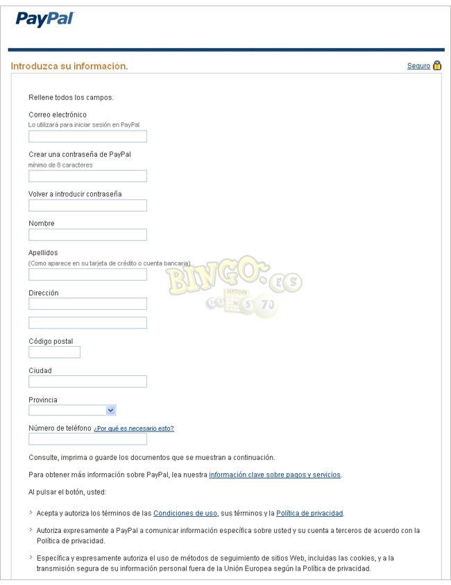 Formulario Paypal