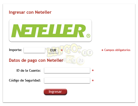 Ingreso en un bingo con NETELLER