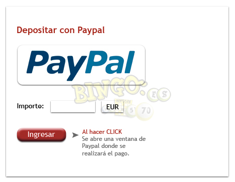 Pago con PayPal Bingo