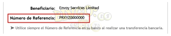 Referencia transferencia bancaria