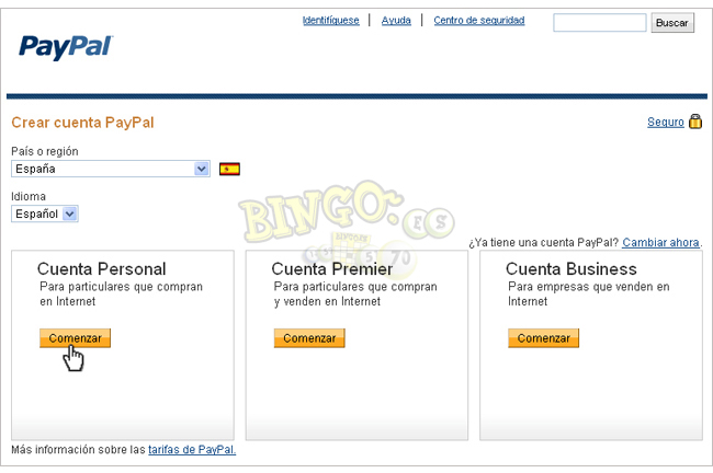 Tipos de Cuentas de PayPal