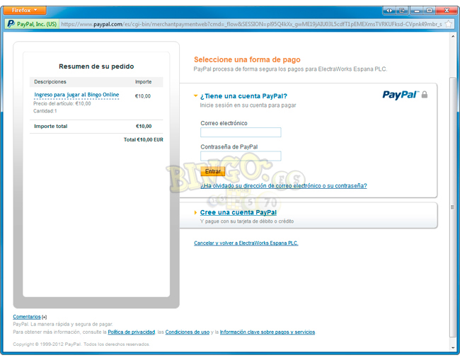 Ventana Emergente PayPal