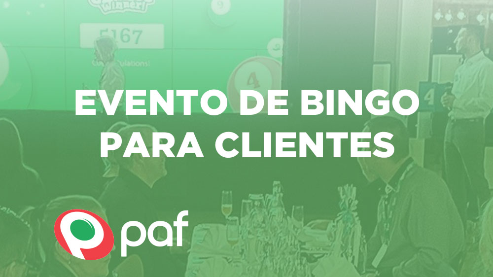 Evento de bingo presencial en las oficinas de Paf