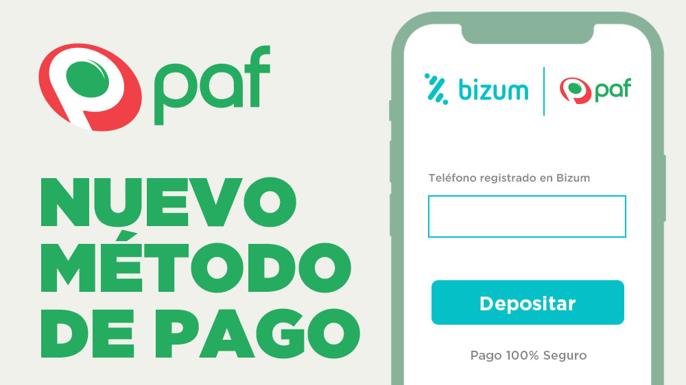 Bizum, nuevo método de pago en Paf