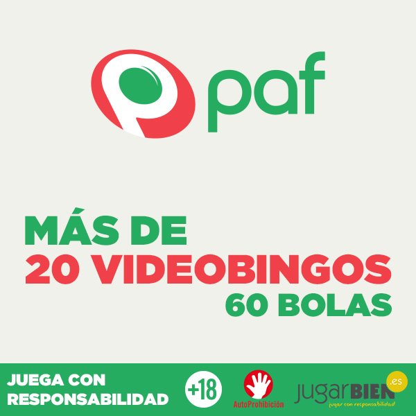 Más de 20 videobingos de 60 bolas en Paf