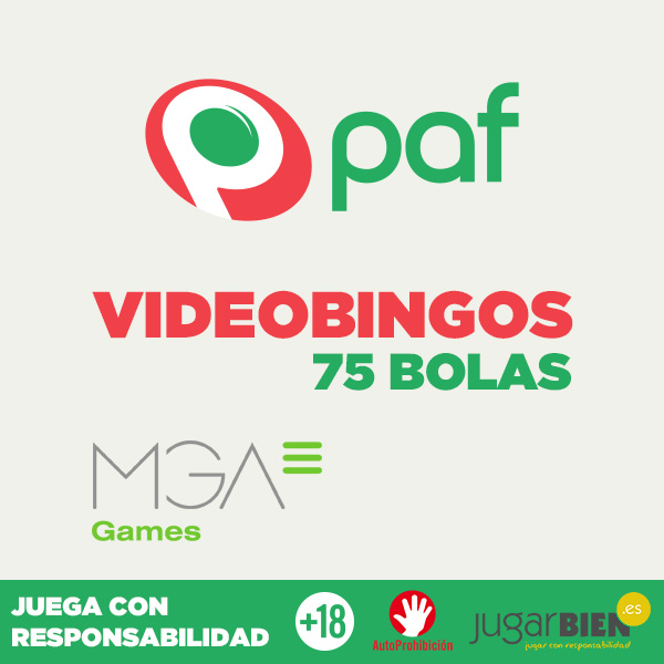 Juegos de videobingo de 75 bolas en Paf